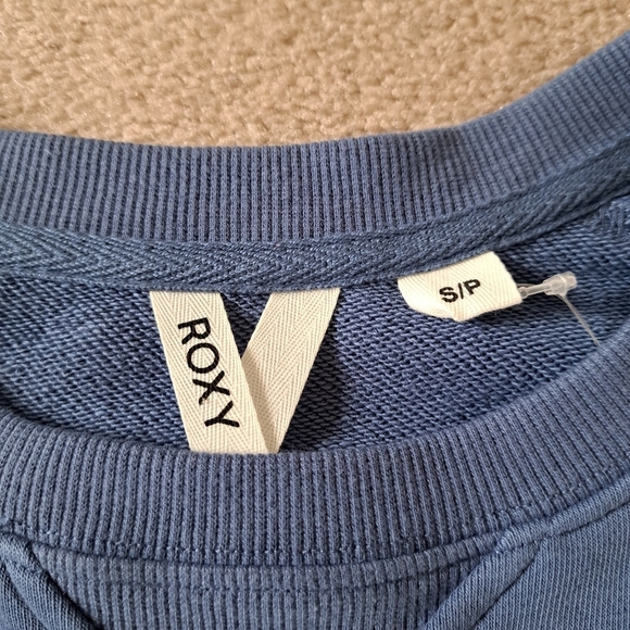 ❤️Roxy French Terry Blue Sweatshirt Women's XS Crewneck Pull Over Casual Top - Picture 10 of 13